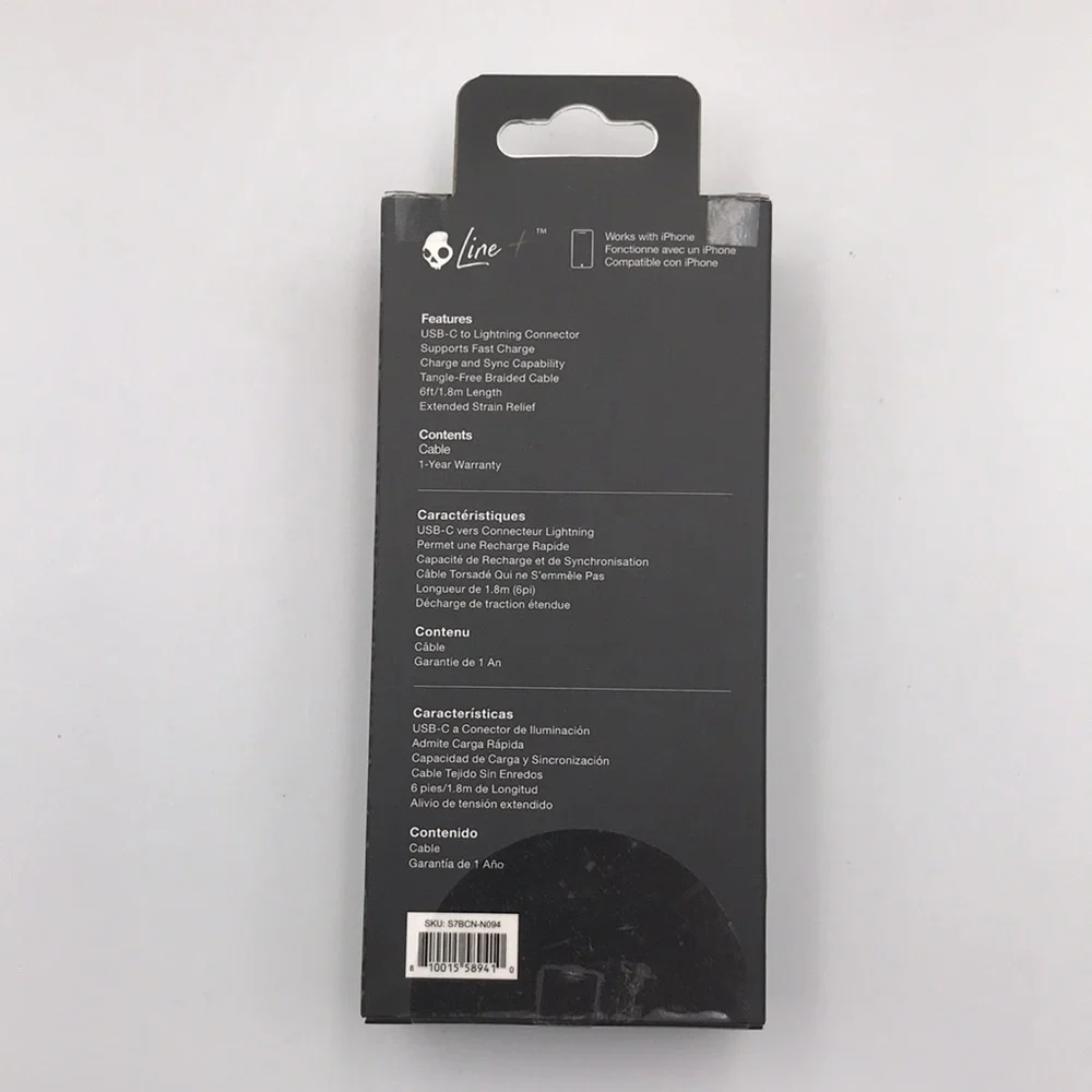 Skullcandy 6ft Braided Lightning to USB C Cable